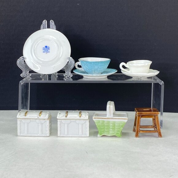 Vintage Knick Knack Figurine Mixed Lot Miniature Furniture Dishes - Picture 2 of 10